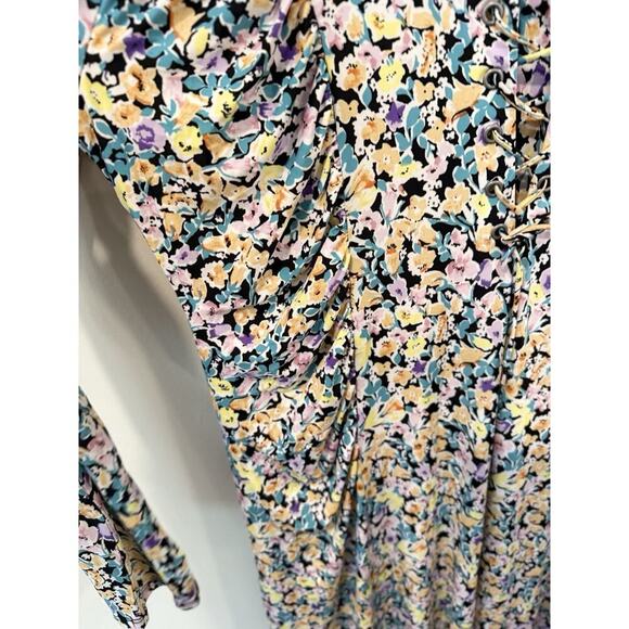 AFRM London Floral Print Long Sleeve Dress In Multi Color 3XL NWT Peep Hole 1982 - Picture 6 of 12